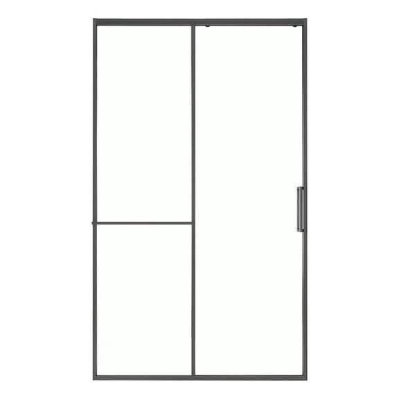Zora 48"W x 78.75"H Framed Sliding Alcove Shower Door in Gunmetal Gray