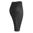 thumbnail image 3 of Made by Johnny Women's Elastic Waist Stretch Bodycon Midi Pencil Skirt Below Knee XXL BLACK, 3 of 6