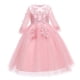thumbnail image 1 of Vestido de niña, vestido de gasa de red con mangas de red, vestido de princesa de presentadora de actuación, 1 of 5