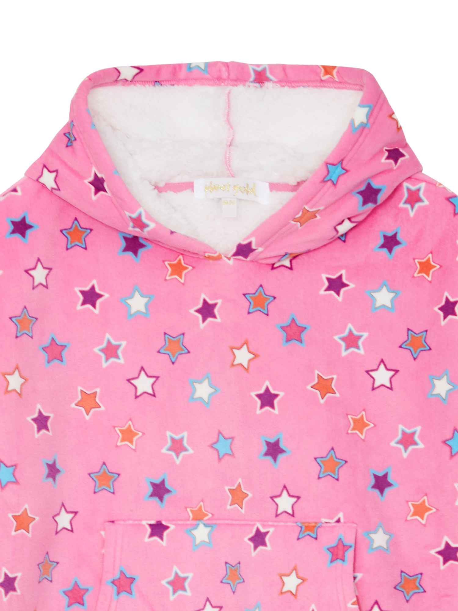 Planet Gold Girls Printed Cozy Sleep Hoodie, One Size