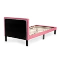 thumbnail image 7 of Modern Pink Faux Leather Tufted Twin Platform Bed, 7 of 7