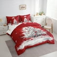 thumbnail image 4 of Manfei Red Grey Christmas Tree Twin Bedding Sets 7-Piece, Winter Snowflake Bedding Comforter Set, Teens Boys Girls Kids Reversible Sheet Sets, Microfiber Bedroom Decor, 4 of 8