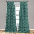 thumbnail image 5 of Ambesonne Geometric Curtains, Diamond Shape Rhombus, Pair of 28"x63", Dark Cadet Blue, 5 of 5