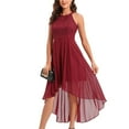 thumbnail image 1 of Gspmoly Robe pour Femme, Robe Sans Manches à Col Rond Ajourée Ajustée pour le Printemps et l'Été, Robe à Encolure Suspendue, Robes de Soirée pour Femmes, Cadeaux de Vacances, 1 of 6