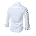 thumbnail image 3 of IROINNID Shirts for Men Long Sleeve Autumn Slim Fit Turndown Pocket Top Blouse Shirt,White, 3 of 3