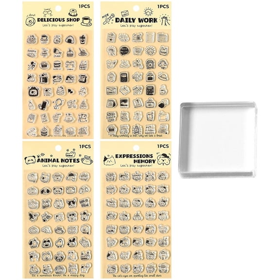 vlrwzc Silicone Stamps Set For Journaling Scrapbooking Planners Transparent Stamp Set For Craft Decorative Stickers
