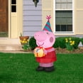 thumbnail image 2 of Gemmy Airblown Inflatable Birthday Party Peppa Pig, 3.5 ft Tall, Pink, 2 of 3