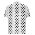 thumbnail image 4 of Dolkfu Shirt for Men Blue Short Sleeve Beach Performance Polka Dot Comfy Cuba Button Down Shirt Mens Summer Tees M, 4 of 5