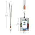 thumbnail image 3 of PU Leather Badge Holder ID Badge Holder with Lanyard for Cards & Credentials Old Train with Flowers, 3 of 6