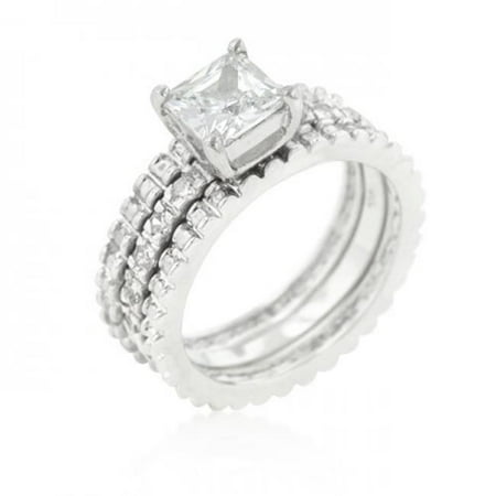 Icon Bijoux R08269R-C01-09 Bridal Triple Ring Set (Size: 09)