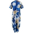 thumbnail image 5 of Women Tie-Dyed Side Split Short Sleeve Crew Neck Maxi Dress with Pockets, 5 of 5