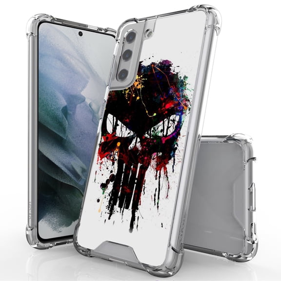 ANJ  Hybrid Slim Hard Back Cover Case Flexible Bumper for Samsung Galaxy S21 - Abstract Punisher
