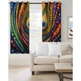 thumbnail image 2 of Peacock Feathers Eye Blackout Curtains for Bedroom Living Room Darkening Curtains 90 Inch Abstract Colorful Oil Painting Black Out Window Curtain Privacy Window Treatment Grommet Drapes 52"x90"x2, 2 of 9