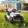 thumbnail image 6 of Zimtown Ride On Car Truck, 12V Battery Electric Kids Toy with Remote Control, LED Lights and Realistic Horns, White, 6 of 10