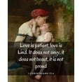 thumbnail image 2 of ArtsyQuotes 20x24 White Modern Wood Framed Museum Art Print Titled - Bible Verse Quote 1 Corinthians 13:4, Leon Brazile Perrault, Mother with Child, 2 of 4
