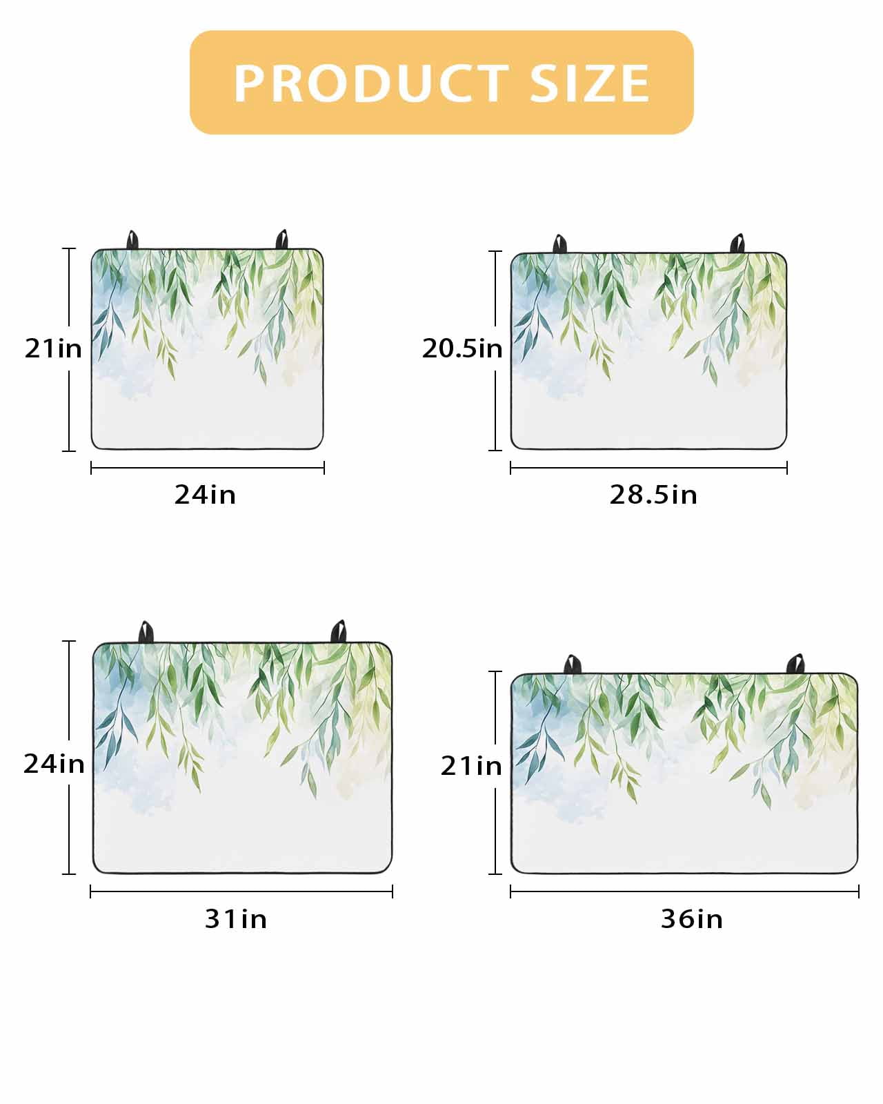nqOlkjepod Large Induction Cooktop Protector Mat 24"x21", Spring Green Leaves Stove Top Covers for Electric Stove, Summer Botanical Branches Vines Stove Burner Cover Mats, Glass Top Stove Cover