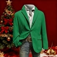 thumbnail image 2 of QSAWXQZ Men's Corduroy Christmas Blazer Jacket Solid Long Sleeve Lapel Collar Dress Suit Coat with Pockets Green XL, 2 of 5