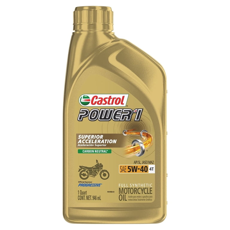 Castrol Power 1 4T 5W-40 Full Synthetic Motorcycle Oil, High