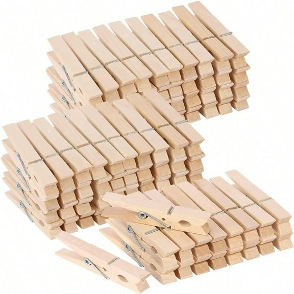 100pcs Clothes Pins Wooden Clothespins 3inch Heavy Duty Wood Clips for Hanging Clothes Pictures Outdoor