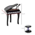 thumbnail image 2 of Black 37-Key Mini Electronic Piano Keyboard Set with Microphone & Stool - Musical Toy for Early Learning & Play - Compact Design, ABS Material, Adjustable Volume, 2 of 7