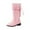 ZA-Pink, variant on Splozh Little Kid Fashion Boots for Toddler Girls Combat Boots Mid Calf Lace Up Riding Boots PU Leather Side Zipper Boots for Kids White,US 13.5