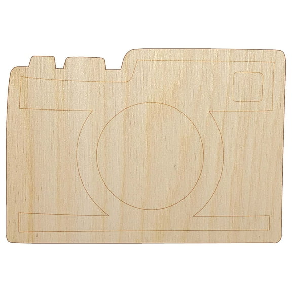 Point and Shoot Camera Photography Wood Shape Unfinished Piece Cutout Craft DIY Projects - 4.70 Inch Size - 1/8 Inch Thick