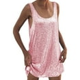 thumbnail image 2 of Womens Sleeveless Sparkly Pink Dress Carnival Outfit Women Holiday Dresses, 2 of 3