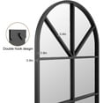 thumbnail image 4 of Full Length Mirror, Black Wall Mirror, 65"x22" Arched Window Pane Mirror, Oversize Full Floor Mirror, Farmhouse Standing Mirror with Aluminum Frame Hanging or Leaning for Living Room, No Stand, 4 of 12
