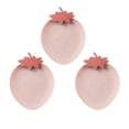 thumbnail image 1 of 3pcs Fruit Plate Snack Serving Plate Food Tray Strawberry Shape Design for Living Room (Pink), 1 of 8