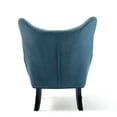 thumbnail image 6 of Wingback Upholstered Accent Chair Tufted Button Armchair Velvet - Modern Accent Vanity Chair for Living Room Bedroom Lounge - Mid Back Velvet Fabric Club Chair - Teal Blue, 6 of 8