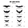 thumbnail image 2 of Konghyp Three-dimensional Halloween LED Night Light Bats Holiday Party Decoration, PVC Wall Stickers, Indoor Outdoor Decor, Glow in the Dark Bats for Halloween Festivities, 2 of 4