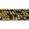 thumbnail image 2 of 20strands Electroplate Glass Beads Strands Half Plated Faceted Round Golden Plated 3x2.5mm Hole: 0.7mm about 149pcs/strand 14.57''(37cm), 2 of 5