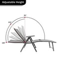 thumbnail image 4 of Waytrim Metal Adjustable Back and Ergonomic Design Outdoor Lounge Chaise Black, 4 of 9