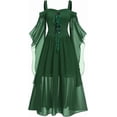 thumbnail image 1 of Venta de disfraces Vestido vintage de Halloween para mujer, gótico, con mangas de mariposa, corsé de talla grande, hombros descubiertos, con cordones, vestido medieval para fiesta de graduación, 1 of 5