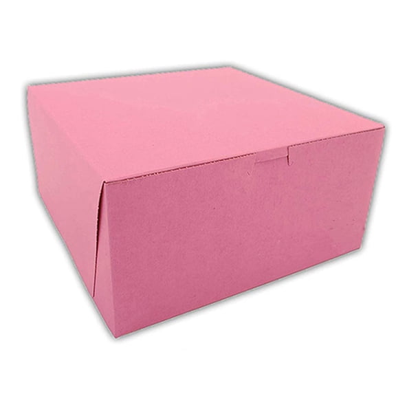 "100PACK - 10"" x 10"" x 5"" Pink Cake/Bakery Box"