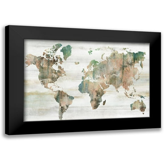 Isabelle Z 14x11 Black Modern Framed Museum Art Print Titled - Map of the World