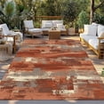 thumbnail image 2 of Orange Abstract Outdoor Rug for Patio/Deck/Porch, Non-Slip Large Area Rug 6 x 9 Ft, Vintage Geometric Gradient Oil Painting Modern Indoor Outdoor Rugs Washable Area Rugs, Camping Rug Carpet Runner, 2 of 8