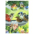 thumbnail image 1 of Toland Home Garden Bathing Birds 28 x 40 Inch Decorative Spring Summer Flower Bird Bath Birdhouse House Flag, 1 of 1