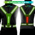 thumbnail image 3 of 4X LED Reflective Running Vest,Adjustable Elastic Running Gear LED Light Up Vest Perfect for Running,Walking, 3 of 6