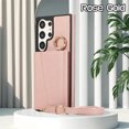 thumbnail image 2 of Decase for Samsung Galaxy S23 Plus Crossbody Wallet Case,with Credit Card Slot Strand,Built-in Mirror,Slim Shockproof Anti-Fall with Shoulder Strap Lanyard Ring Holder Case Cover,Rosegold, 2 of 8