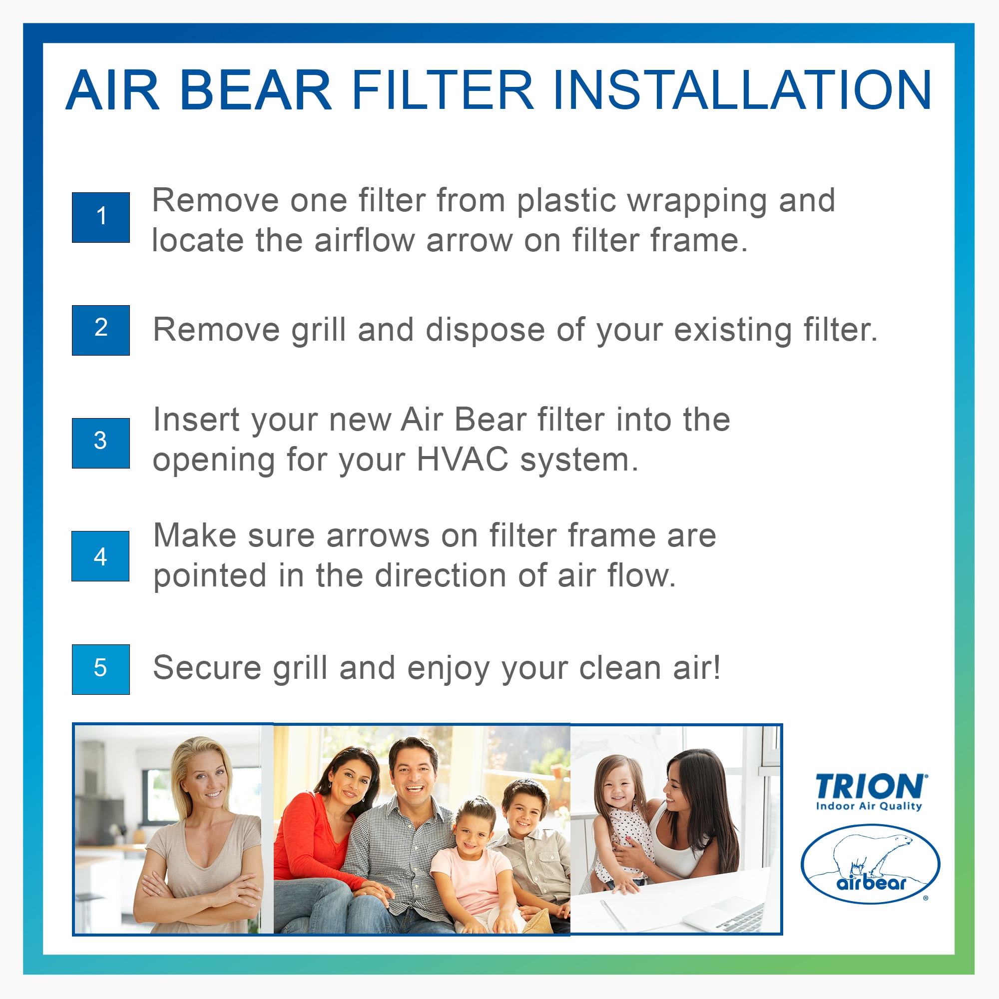 Air Bear 8x14x1 Pleated Air Filter