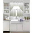 thumbnail image 3 of Sage Green Ombre Stripe Swag Curtains for Living Room/Bedroom Windows, Modern Abstract Gradient Striped Kitchen Curtains and Valances Set 36 Inch Length, Light Filtering Swags Valance Curtain Panels, 3 of 5
