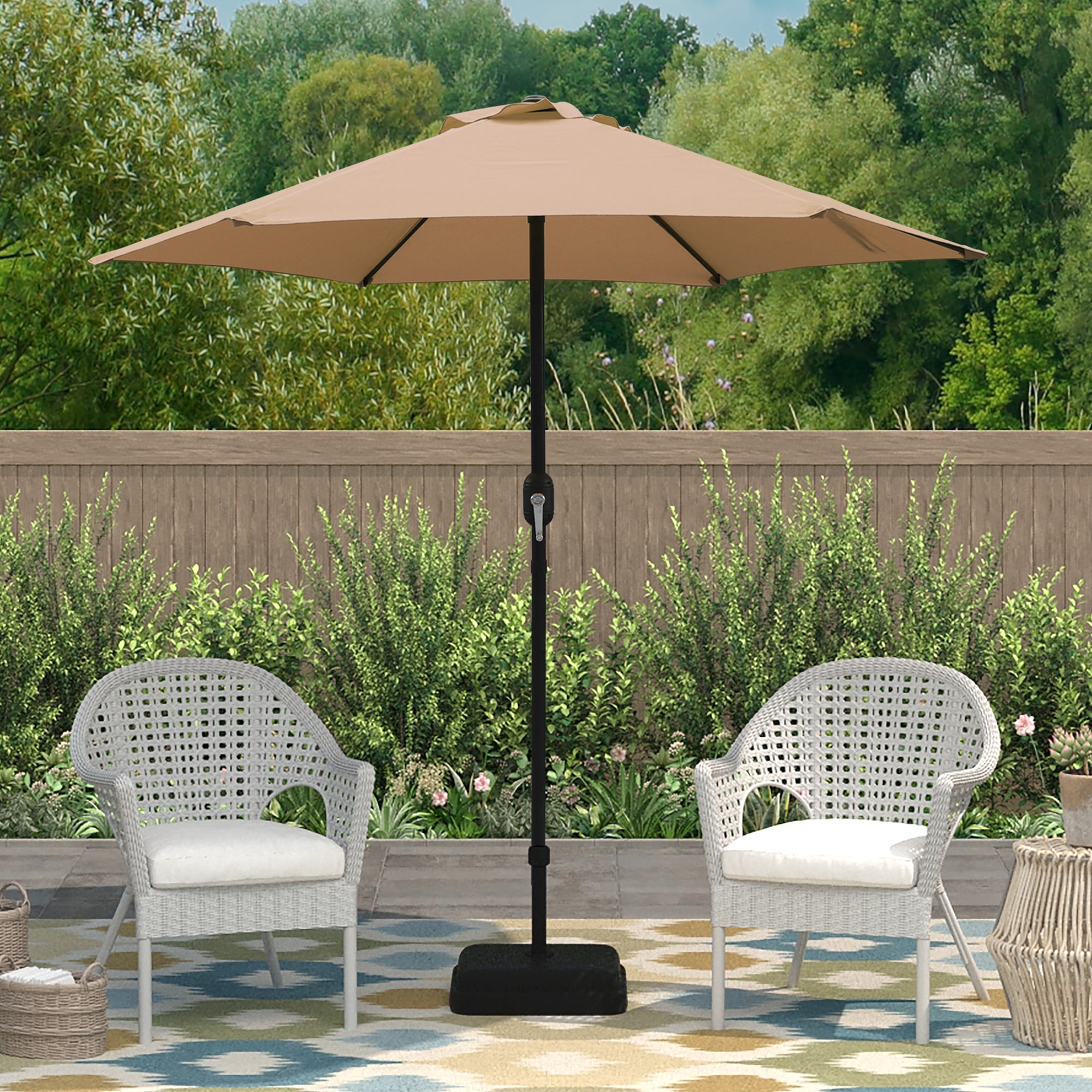 Abble 7.5 Feet Crank Patio Umbrella Tan