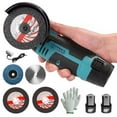 thumbnail image 1 of Mini Cordless Angle Grinder 12V Brushless Angle Grinder High Power Cut-Off Tool Kit Electric Grinding Machine with 2 Battery Portable Angle Grinder for Wood PVC Pipe Wall Tile, 1 of 10