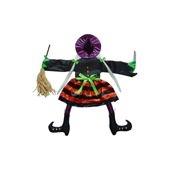 Halloween Tree Climbing Witch Brooms Holding Tree White Haired Witch Decoration Hitting Tree Props Outdoor Horror Tree Hanging Witch