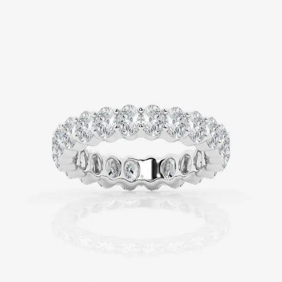 Zoya Jewel 1.55 Ct Oval Cut Diamond Rings - 14K White Gold Plated Jewelry - Eternity Wedding Bands for Women - Engagement Ring Gift - Unique Jewelry Design