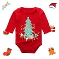 thumbnail image 2 of Generic Xmas Baby Boys Girls Letter Cute Long Sleeve Romper Outfit Christmas Clothes Autumn Winter Clothes for Holiday Party Christmas（6-9 Months Brown）, 2 of 3