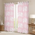 thumbnail image 3 of Feelyou Pink Damask Flower Black Out Curtains, Western Elephant Animal Curtains Pack of 2 (42x63 Each), Bohemian Style Bedroom Curtains, Window Curtains Decor, 3 of 7