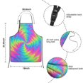 thumbnail image 3 of Colorful Tie Dye Mandala Pattern Kids Aprons for Girls and Boys,Adjustable Neck Strap Toddler Aprons for Kids Cooking Baking, 3 of 6