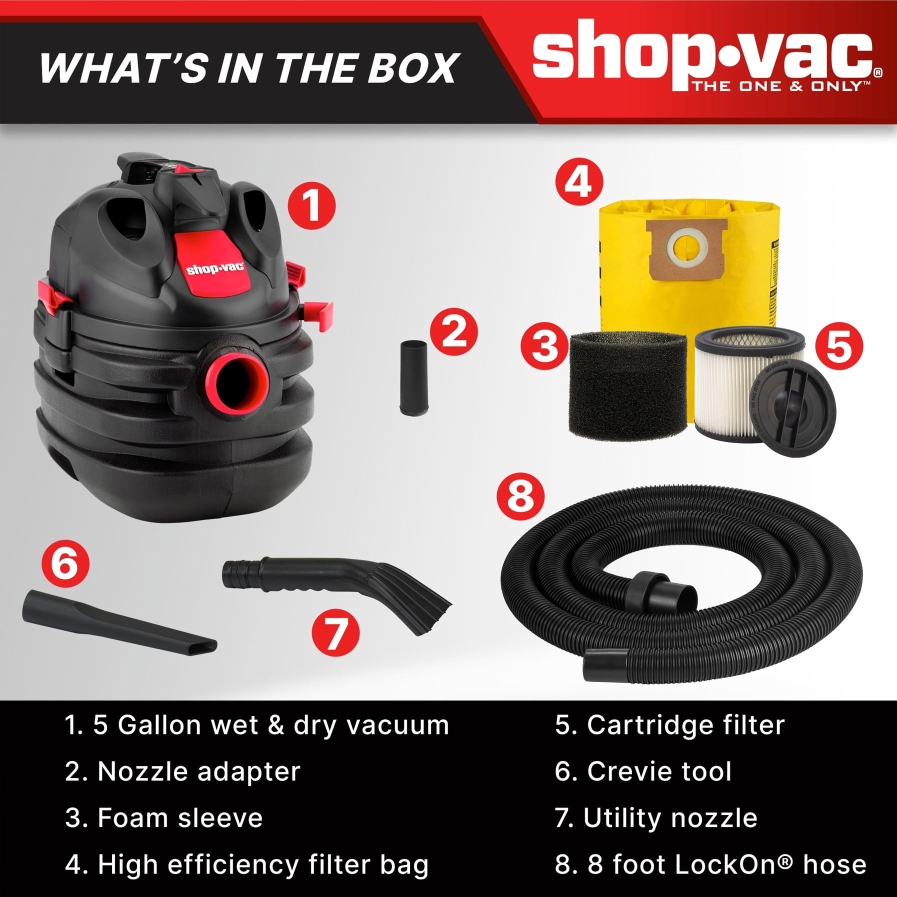 Shop-Vac 5 Gallon Portable Wet Dry Vacuum 6.0 PHP